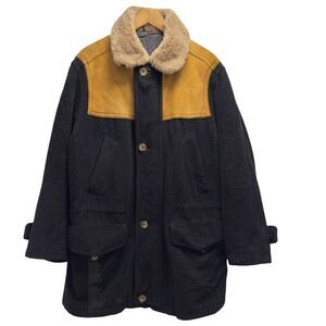 Iceberg Vtg '92 Mens Sz 48 Full Zip Shearling Leather Jacket "Don't Drive Drunk"